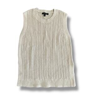 Banana Republic Ribbed Sweater Tank Small Camel Neutral Minimalist Layering